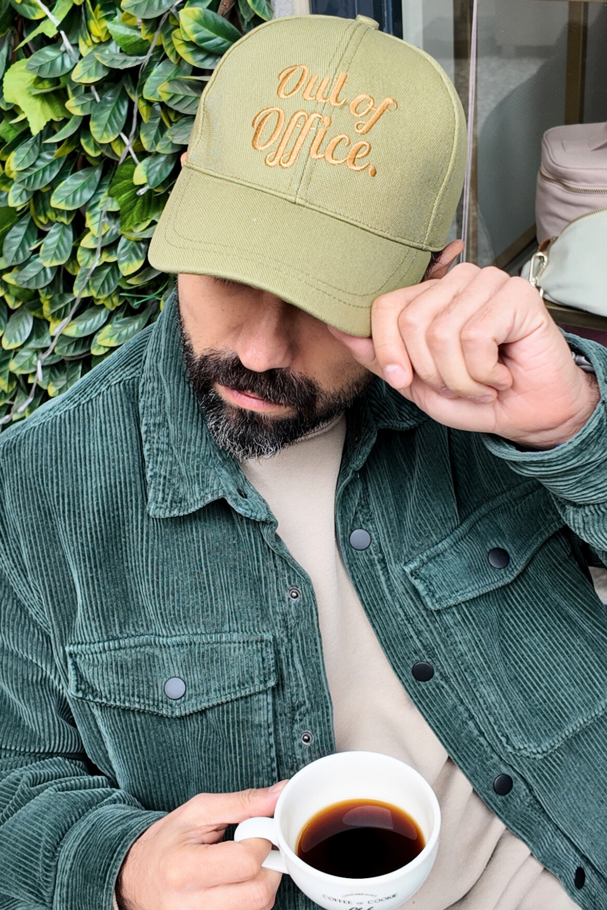 Out Of Office Haki Yeşil Kanvas Kep Şapka