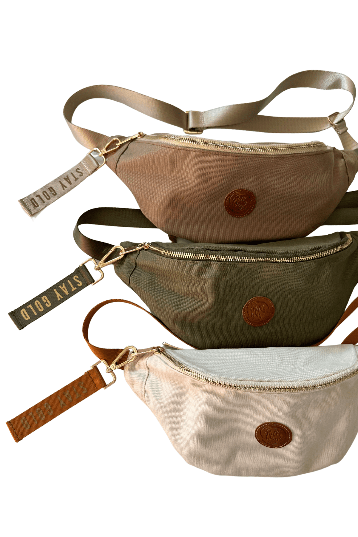 Stay Gold Kanvas Bel Çantası – Kahverengi