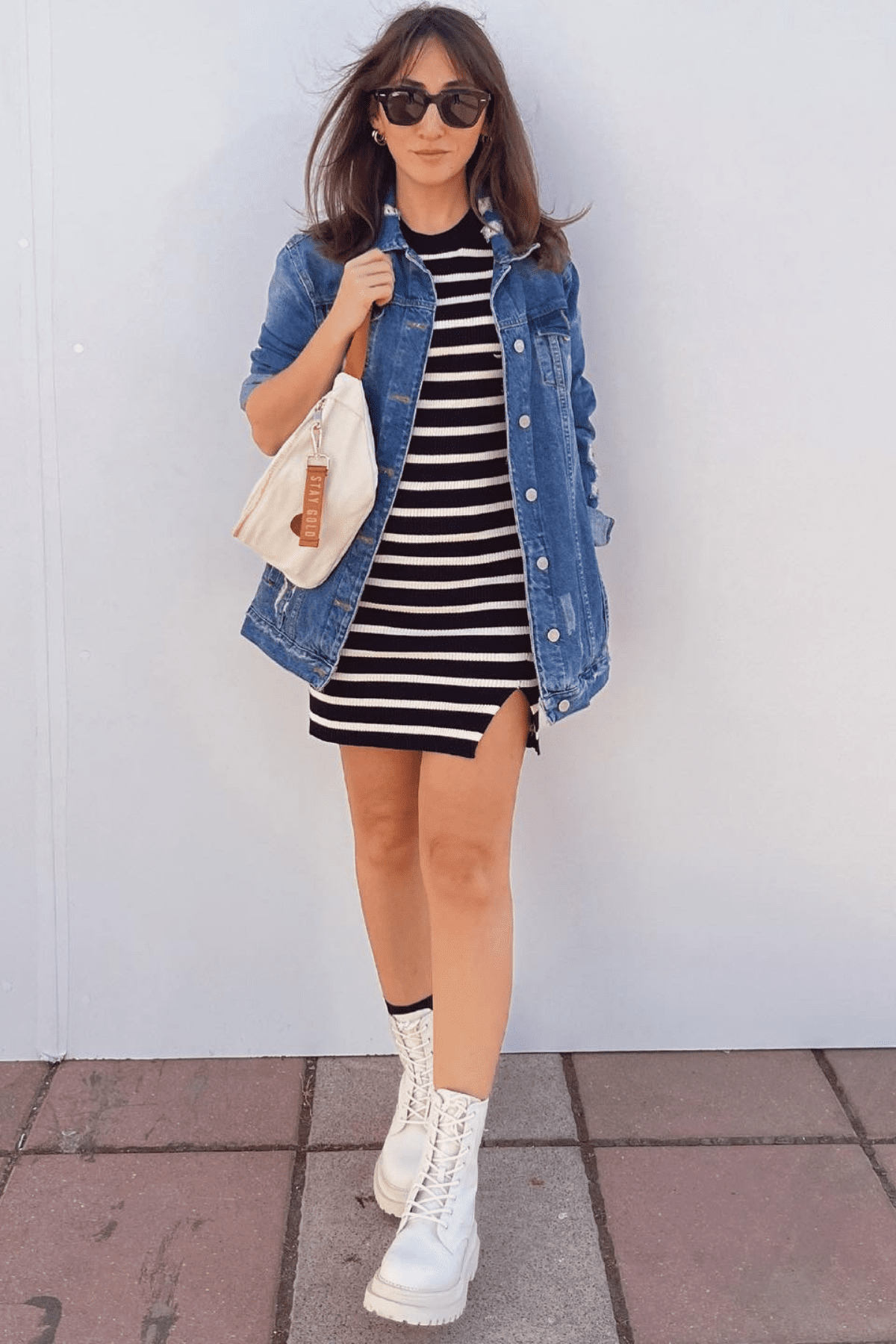 Stay Gold Kanvas Bel Çantası - Bej