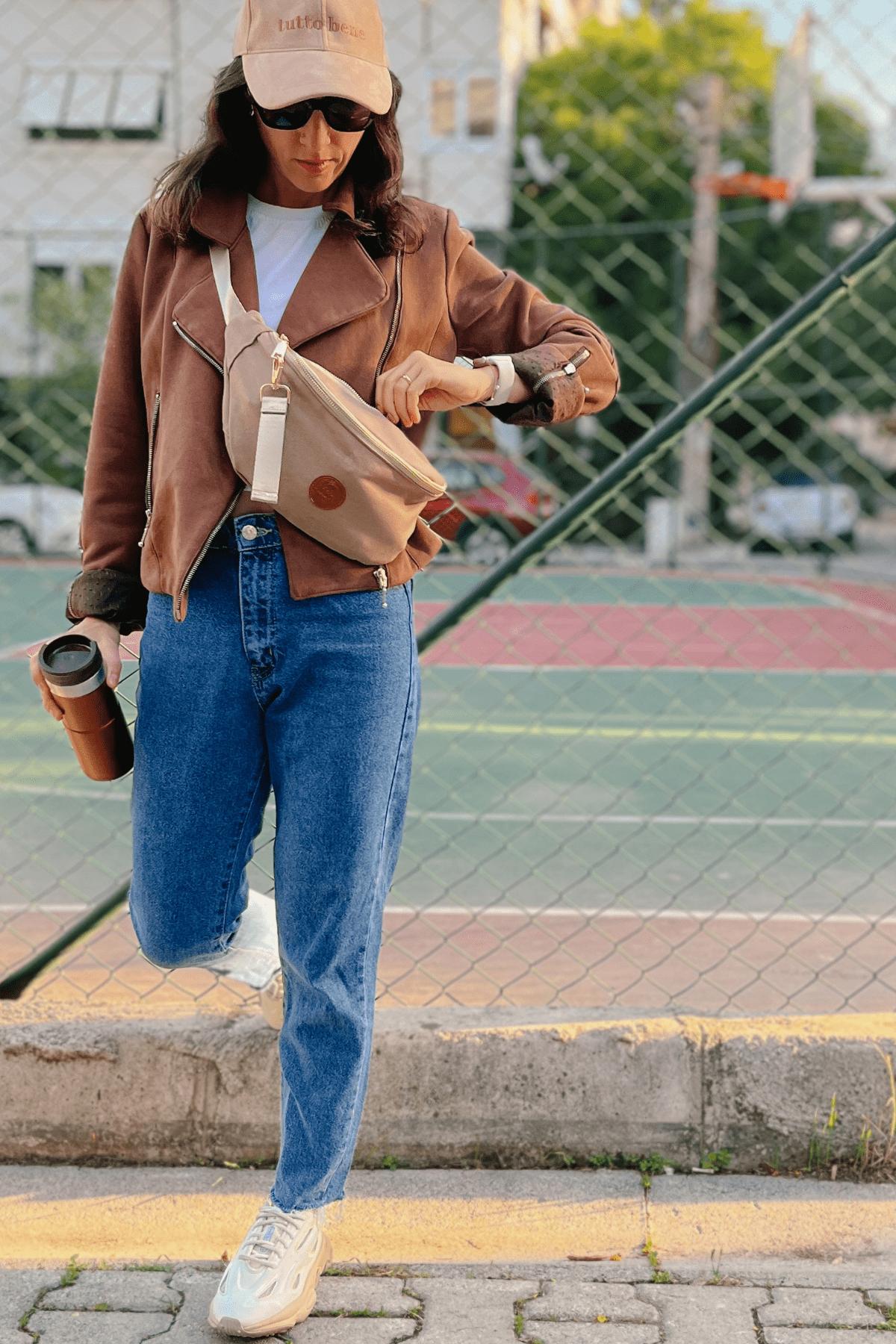 Stay Gold Kanvas Bel Çantası – Kahverengi