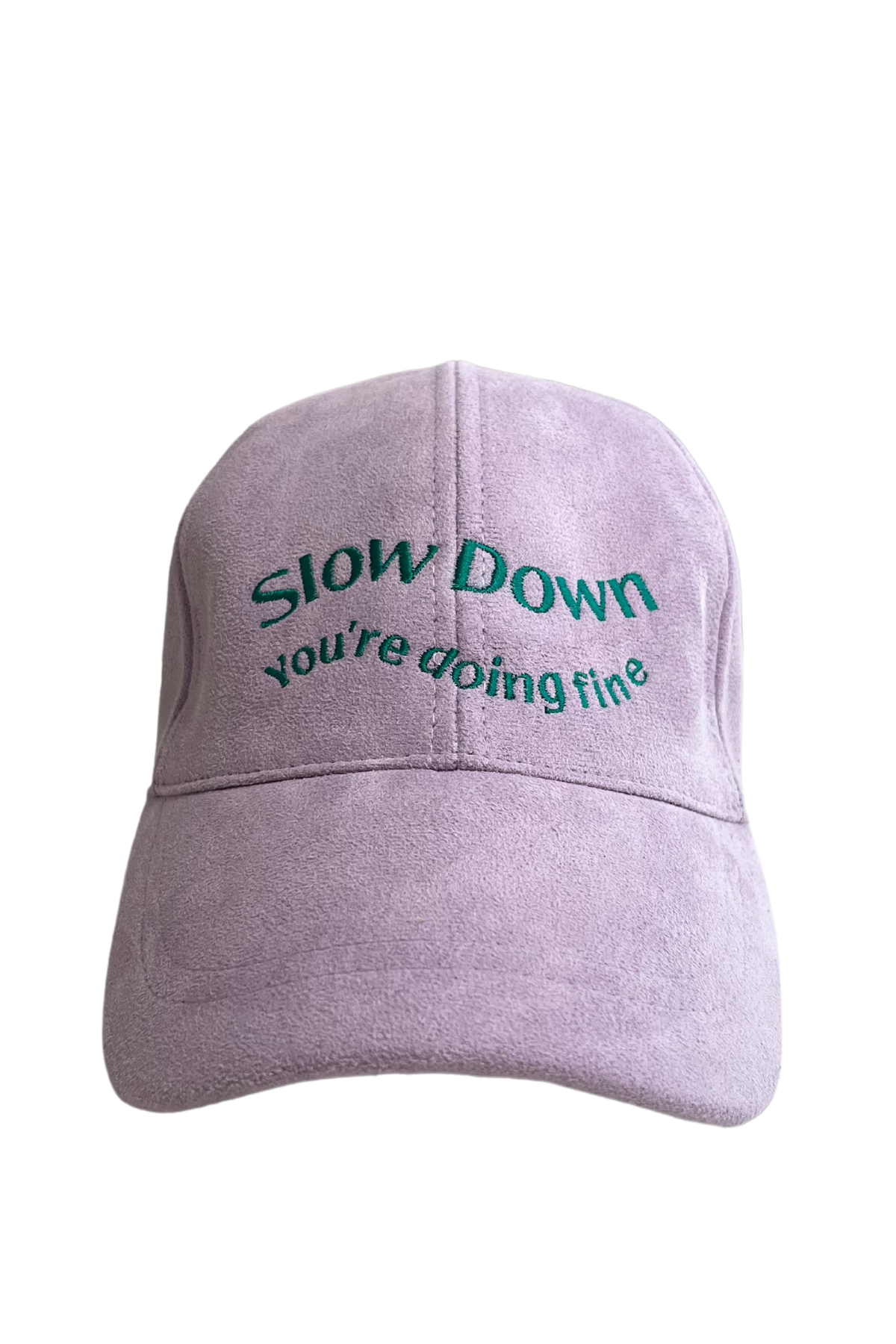 Slow Down Süet Nakışlı Beyzbol Şapka - Lila