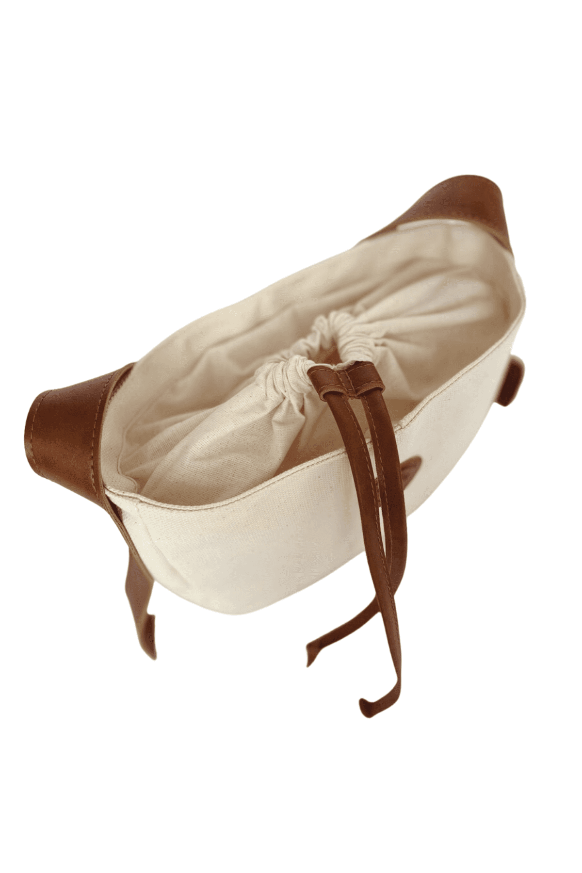 Deri Detaylı Kanvas Omuz Çantası