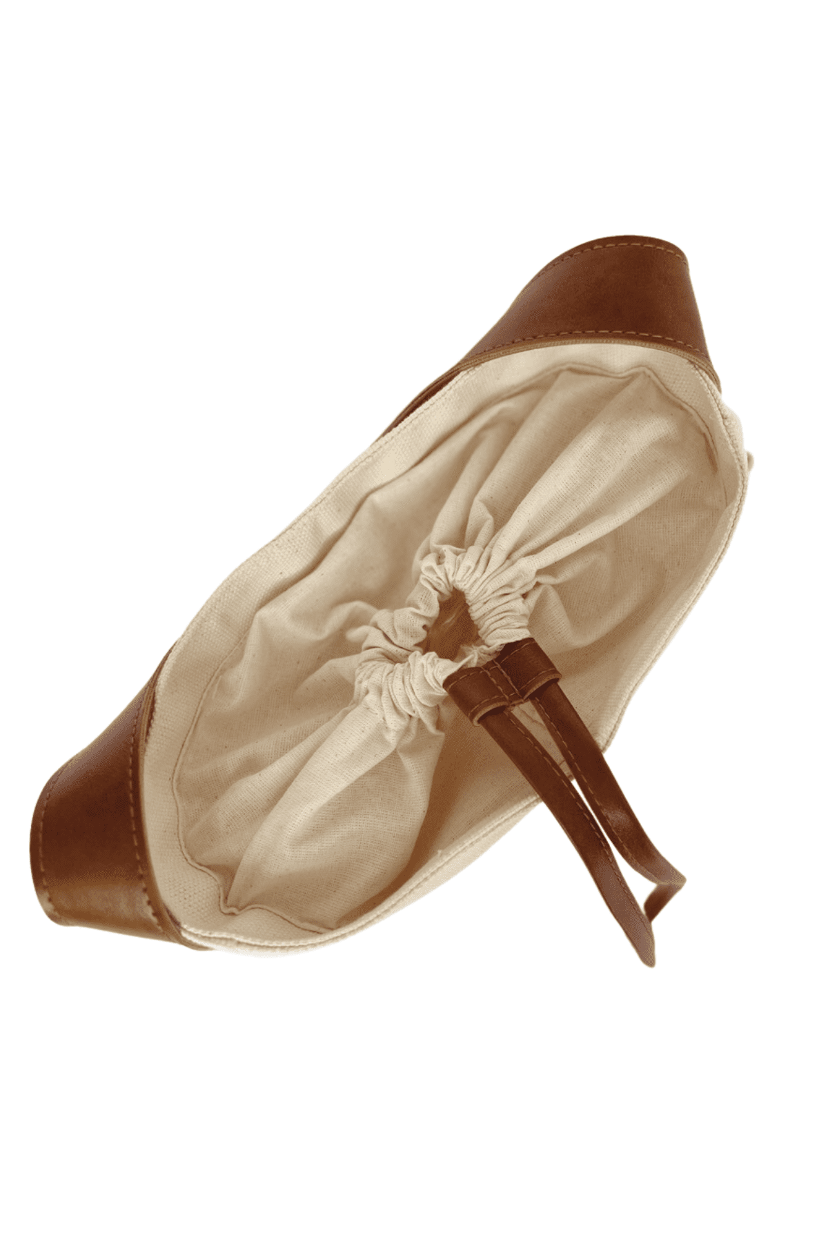 Deri Detaylı Kanvas Omuz Çantası