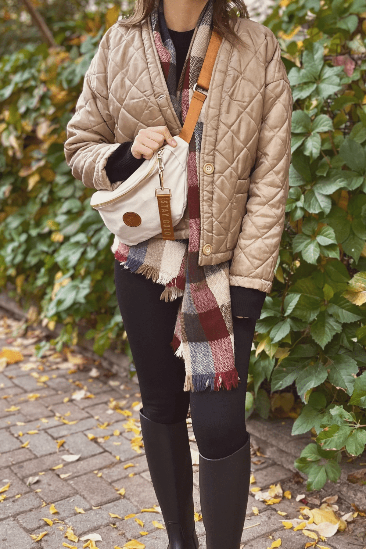 Stay Gold Kanvas Bel Çantası - Bej