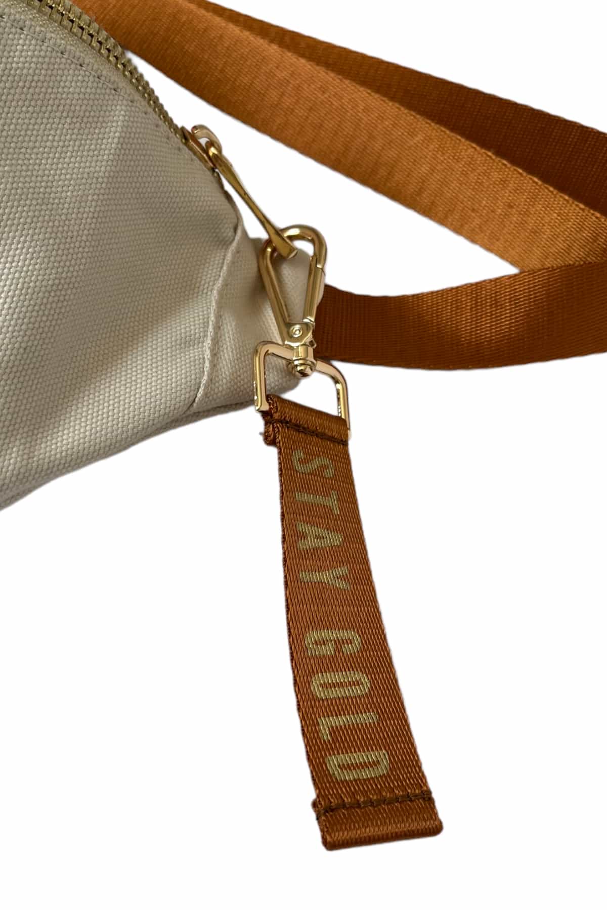 Stay Gold Kanvas Bel Çantası - Bej