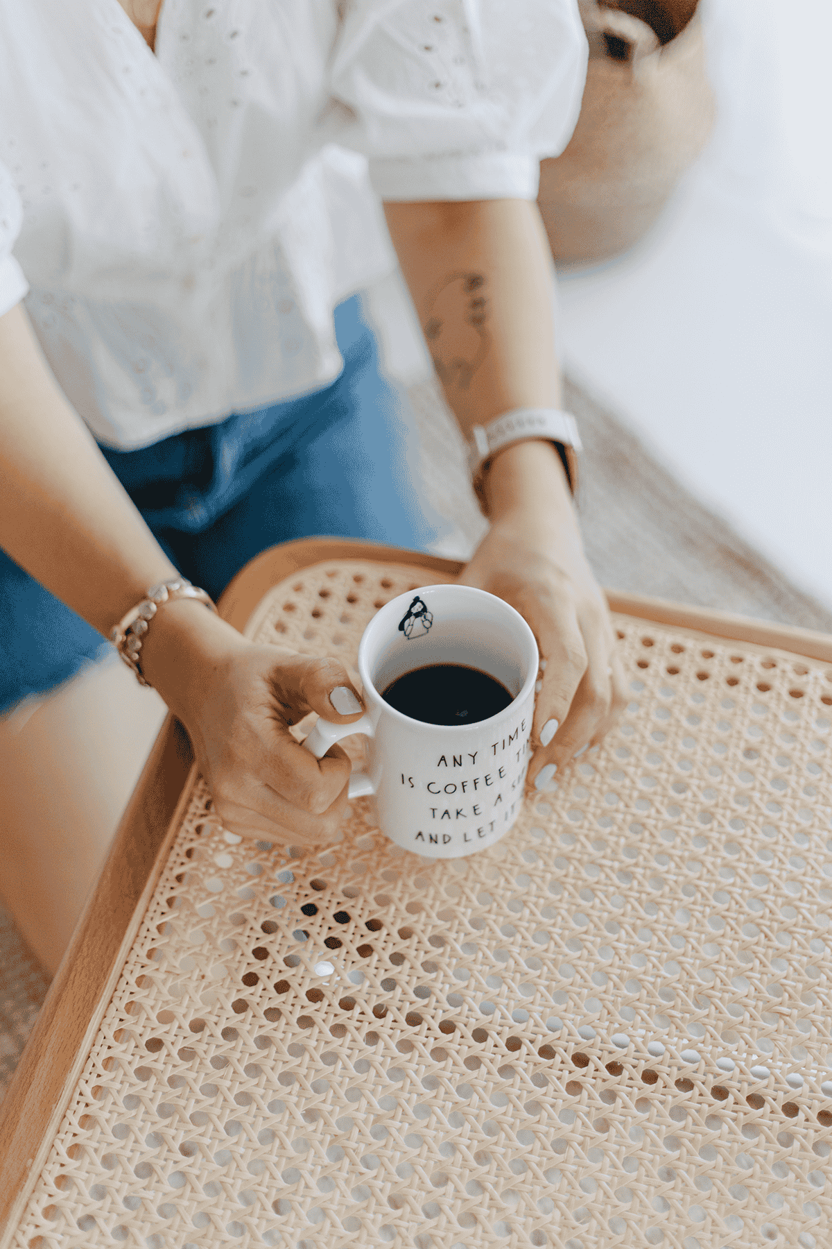 Coffee Time Mottolu Porselen Kupa