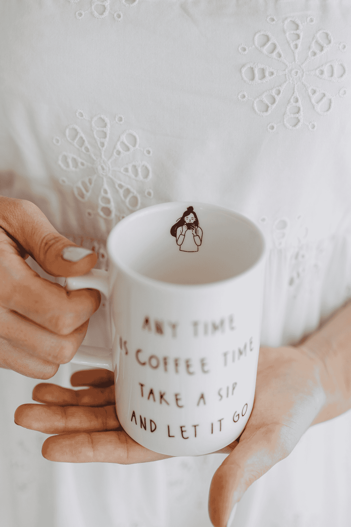 Coffee Time Mottolu Porselen Kupa