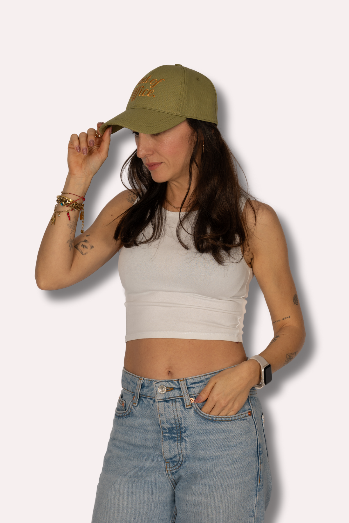 Out Of Office Haki Yeşil Kanvas Kep Şapka