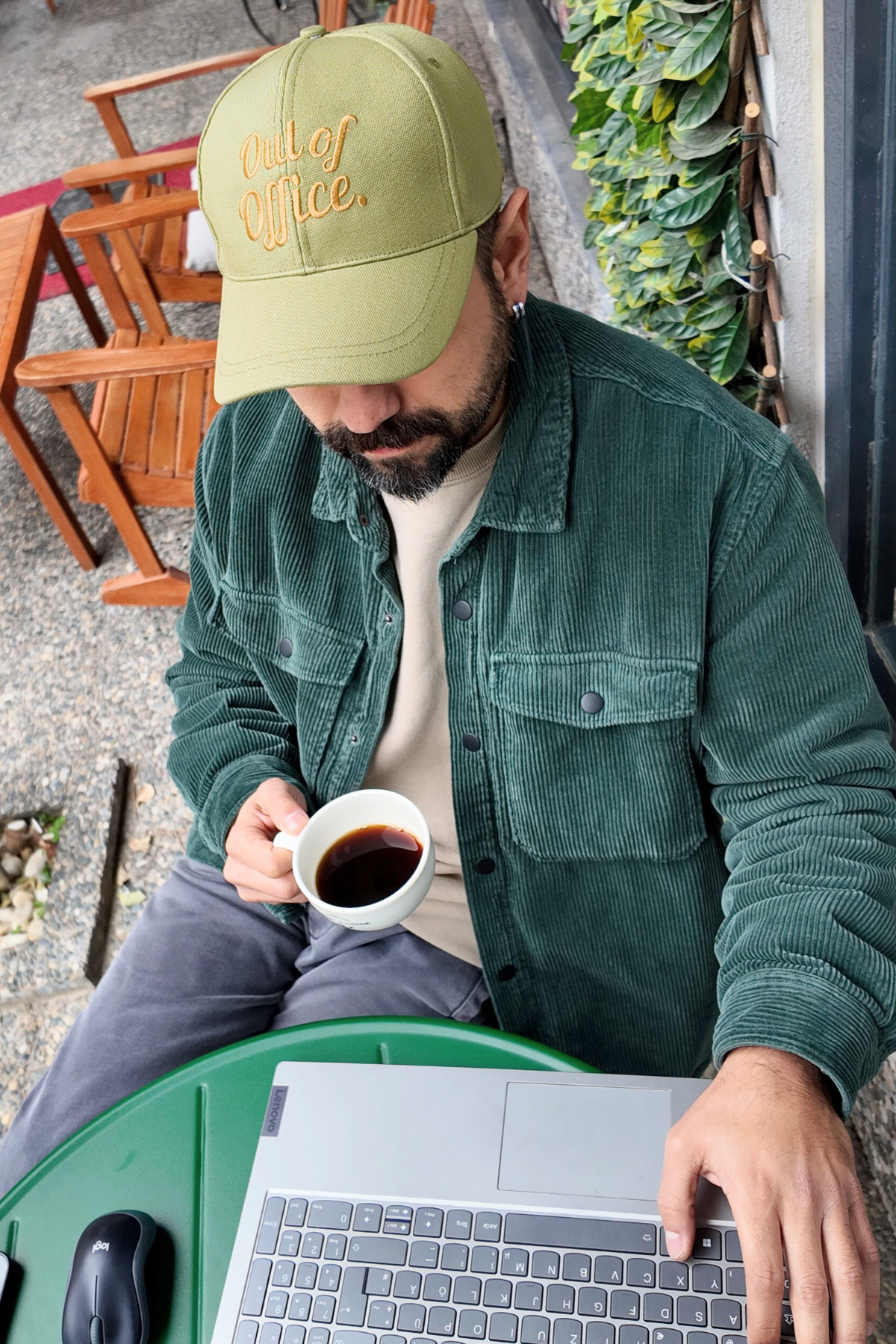 Out Of Office Haki Yeşil Kanvas Kep Şapka