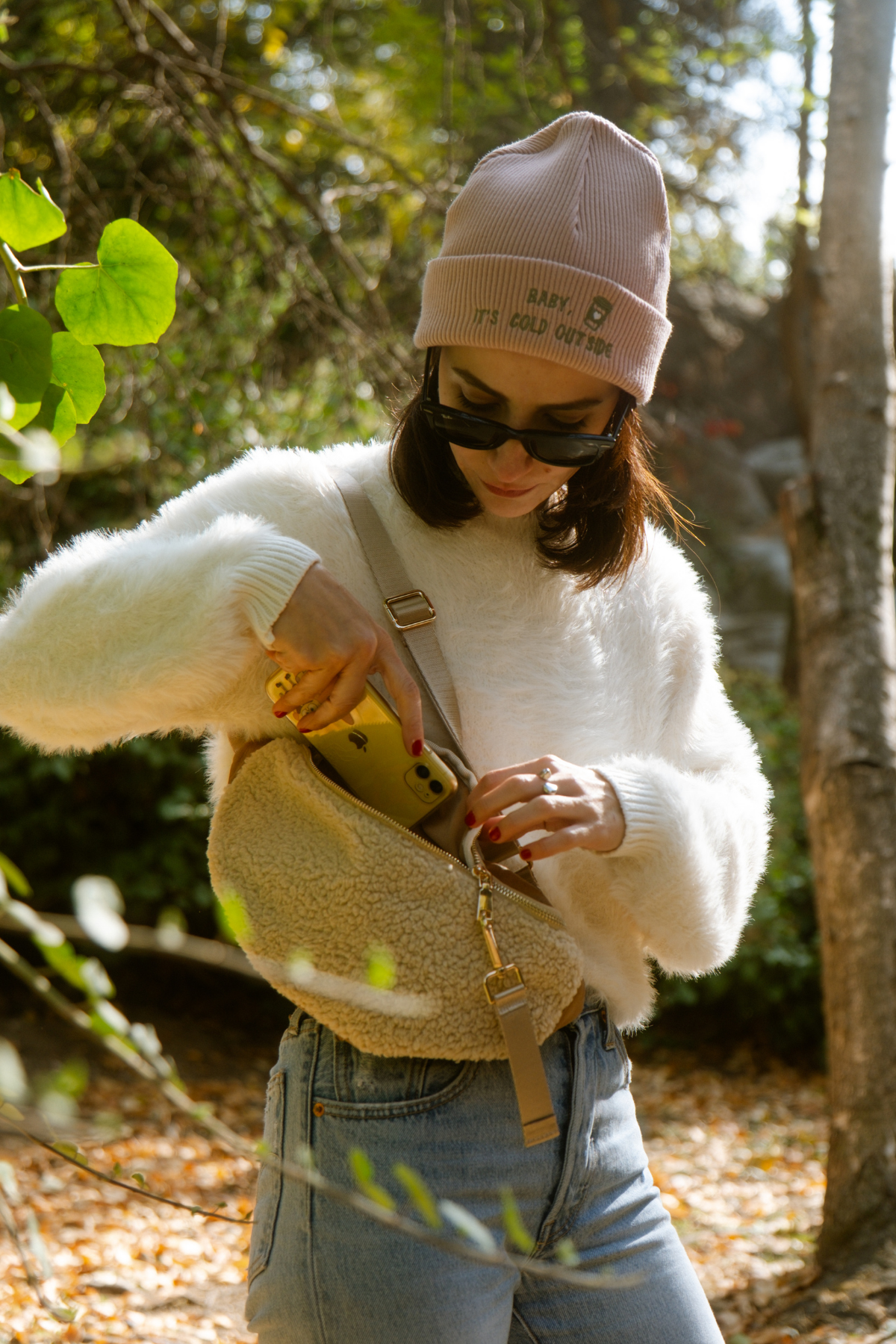 Stay Gold Teddy Crossbody Bel Çantası