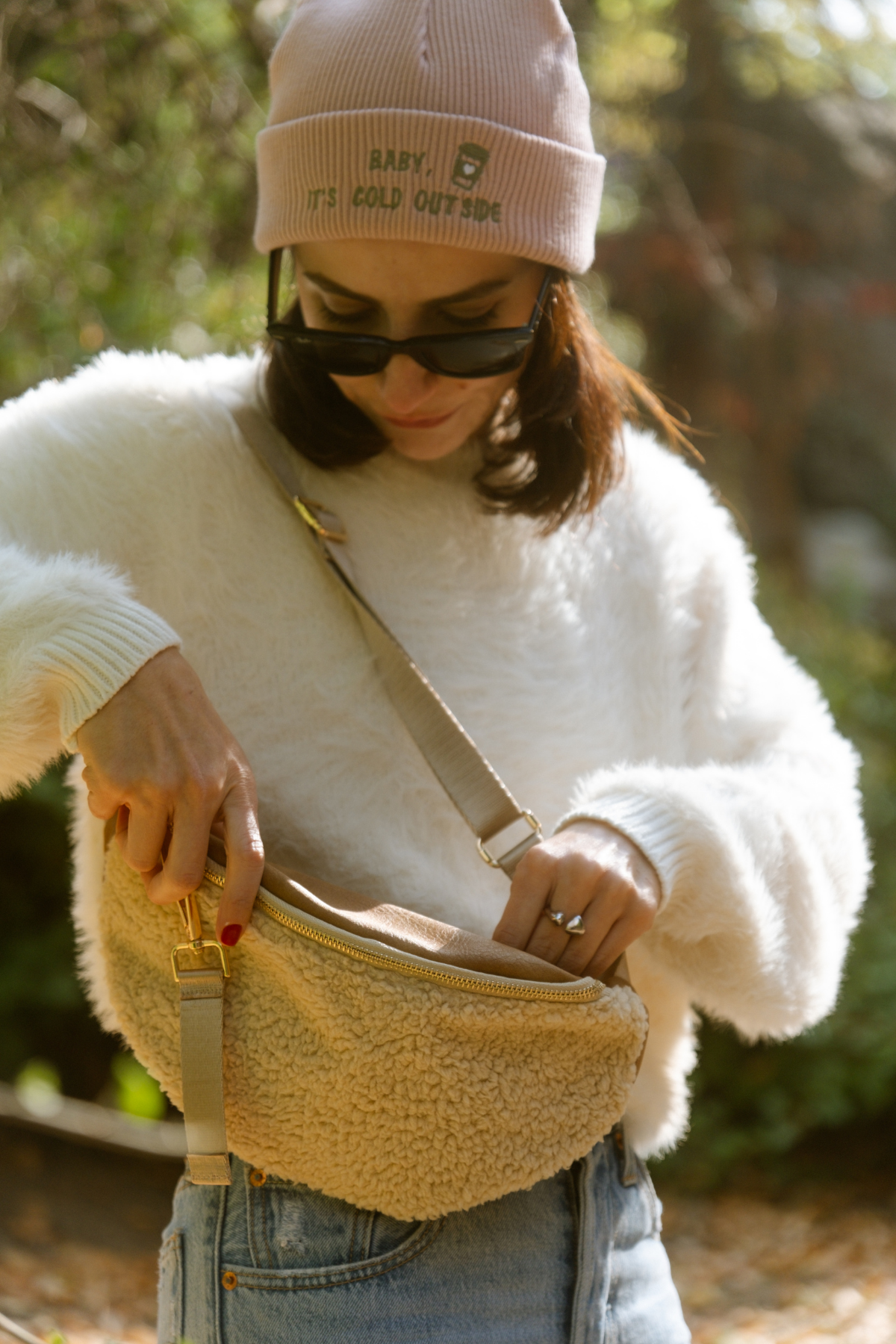 Stay Gold Teddy Crossbody Bel Çantası